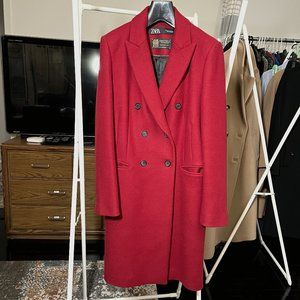 ZARA MANTECO Wool Coat Deep Red
